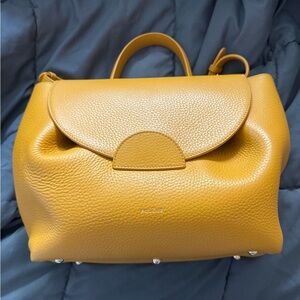 Polène Numéro Un Mini Yellow Leather Top Handle Crossbody